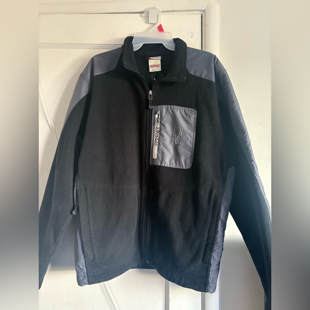 Spyder Men's Black and Dark Gray Performance Jacket